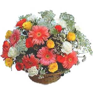 Sepet içerisinde karışık kır çiçekleri  Adana çiçek gönder çiçek siparişi sitesi 