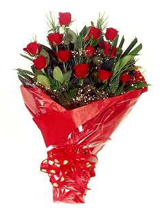 12 adet kırmızı gül buketi  Adana çiçek siparişi çiçekçiler 